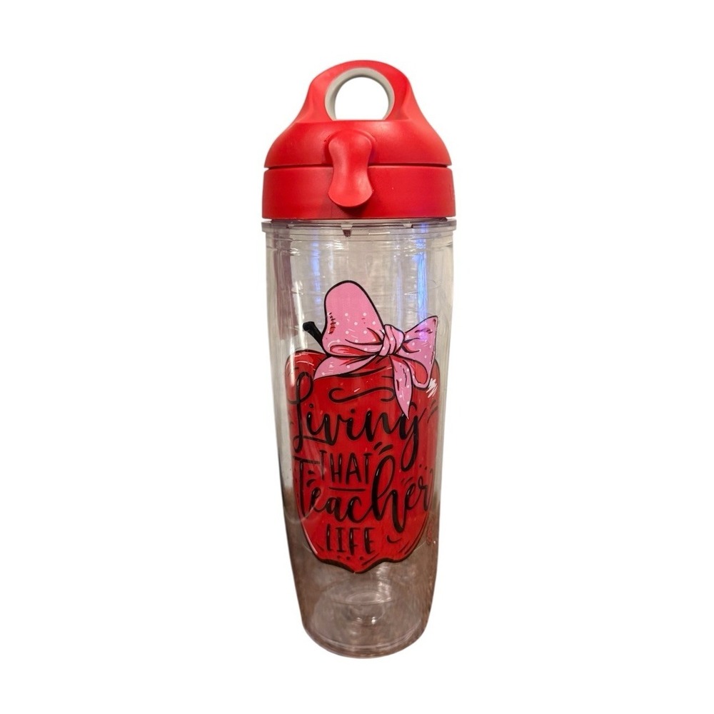 Tervis Tumbler 20 oz Simply Southern "Living That Teacher Life" With Red Lid‎